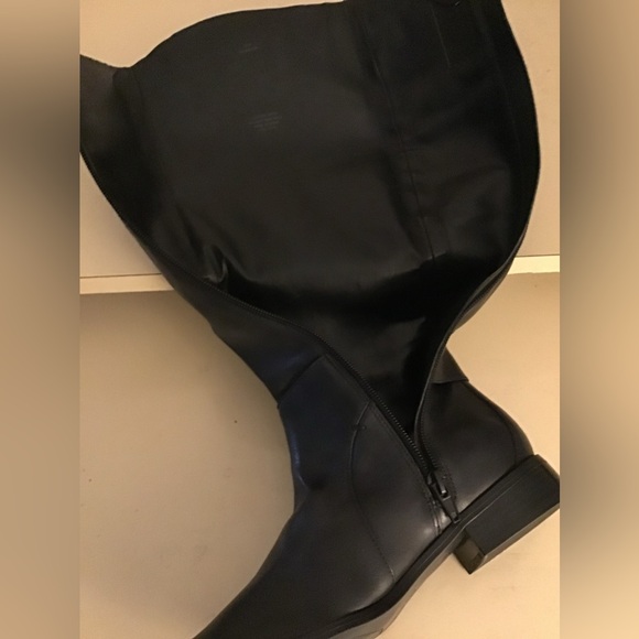 Nine West women black leather tall knee high riding boots US 5.5 - Picture 8 of 12